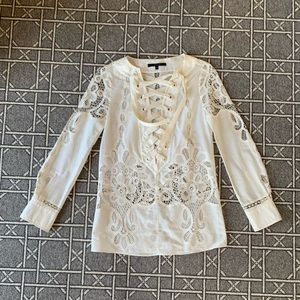 White Crochet Lace Gucci Top - Size 36